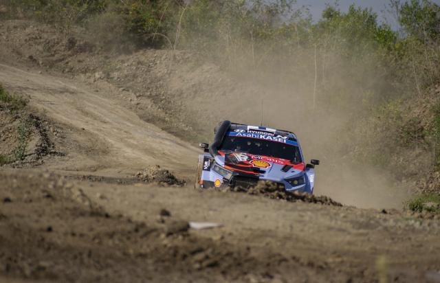 (260313) -- NAIVASHA, March 13, 2026 (Xinhua) -- Hyundai Shell Mobis World Rally Team's Finnish driver Esapekka Lappi and his co-driver Enni Malkonen compete during the WRC Safari Rally Kenya 2026 in Naivasha, Nakuru county, Kenya, March 12, 2026. (Photo by Kevin Onnoka/Xinhua)