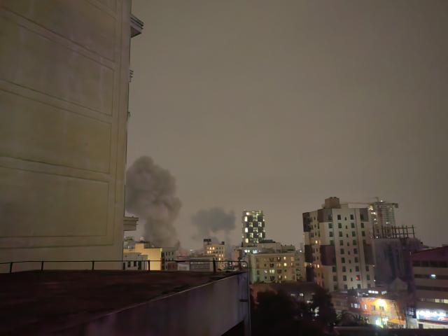 (260313) -- TEHRAN, March 13, 2026 (Xinhua) -- Smokes are seen after airstrikes in Tehran, capital of Iran, March 13, 2026. Several explosions were heard on Friday night in different areas of the Iranian capital Tehran, including the city's western and eastern parts. (Xinhua/Shadati)