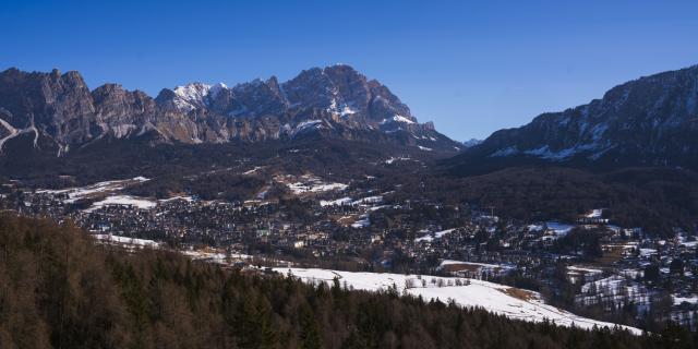 (260314) -- CORTINA D'AMPEZZO, March 14, 2026 (Xinhua) -- This photo taken on March 5, 2026 shows a general view in Cortina D'ampezzo, Italy. Cortina d'Ampezzo, nestled in the Dolomites, a UNESCO World Heritage Site, is a winter sports destination that has hosted the Winter Olympics twice. The 1956 Winter Olympic Games left enduring venues such as the Cortina Curling Stadium, which hosted the curling events at the 2026 Winter Olympic Games and is hosting the wheelchair curling at the Paralympic Winter Games.  
Cortina's winter sports heritage dates back to 1897, with legendary slopes including the Olympia delle Tofane.
As the 2026 Paralympic Winter Games conclude on March 15, Cortina will host the closing ceremony. The flame's extinguishment here will symbolize unity, bridging 70 years of Olympic legacy. (Xinhua/Cai Yang)