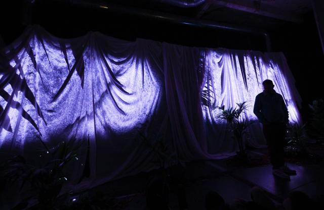 (260314) -- MADRID, March 14, 2026 (Xinhua) -- A man views light installations at LuzMadrid 2026, an international light festival, in Madrid, Spain, March 13, 2026.
  LuzMadrid 2026 is held here from March 12 to March 14. (Xinhua/Cheng Min)