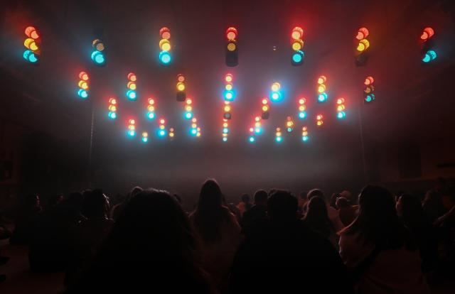 (260314) -- MADRID, March 14, 2026 (Xinhua) -- People view light installations at LuzMadrid 2026, an international light festival, in Madrid, Spain, March 13, 2026.
  LuzMadrid 2026 is held here from March 12 to March 14. (Xinhua/Cheng Min)