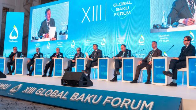 (260314) -- BAKU, March 14, 2026 (Xinhua) -- Wu Hongbo (3rd L), former special representative of the Chinese government for European affairs, attends the "China and the Global Governance Initiative" seminar held as part of the 13th Global Baku Forum in Baku, Azerbaijan, March 13, 2026.
  The Global Governance Initiative (GGI) proposed by China has injected stability into a world rife with change and turbulence, international observers said Friday during the "China and the Global Governance Initiative" seminar held as part of the 13th Global Baku Forum.
  The forum, organized by the Nizami Ganjavi International Center, is scheduled for March 12 to 14 under the theme "Bridging Divides in a World in Transition." (Xinhua/Chen Junfeng)