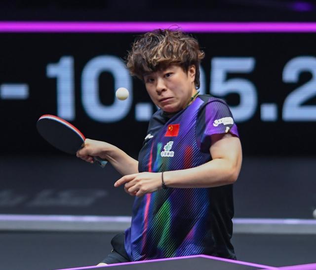 (260314) -- CHONGQING, March 14, 2026 (Xinhua) -- Wang Yidi of China hits a return during the women's singles quarterfinal between Wang Yidi of China and Shin Yubin of South Korea at the WTT Champions Chongqing 2026 in southwest China's Chongqing, March 14, 2026. (Xinhua/Tang Yi)