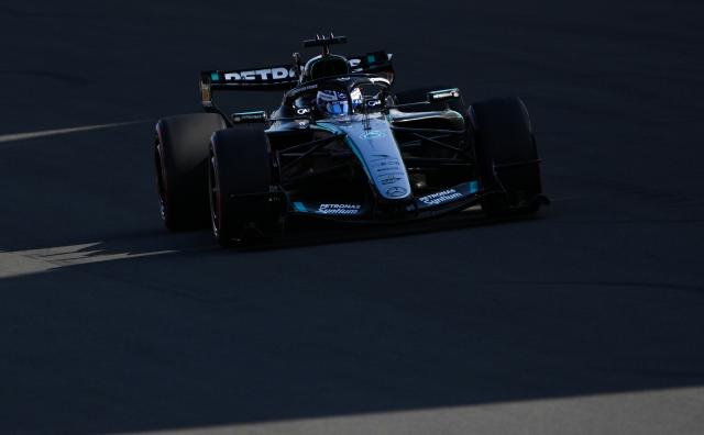 (260314) -- SHANGHAI, March 14, 2026 (Xinhua) -- Mercedes' George Russell of Britain competes during the Qualifying of Formula One Chinese Grand Prix at Shanghai International Circuit in Shanghai, China, March 14, 2026. (Xinhua/Ding Ting)