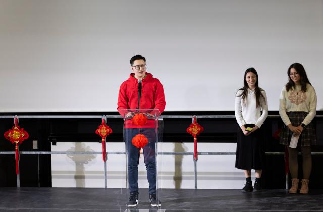 (260314) -- MANOSQUE, March 14, 2026 (Xinhua) -- Arnaud, a student of the Chinese language class at the Provence-Alpes-Cote d'Azur International School, speaks on behalf of the class at the delivery ceremony of the reply letter from Chinese President Xi Jinping in Manosque, France, on March 12, 2026. Chinese President Xi Jinping recently replied to a letter from teachers and students of the Chinese language class at the Provence-Alpes-Cote d'Azur International School in France, extending his best wishes to them as well as all the teachers and students of the school.
TO GO WITH "Xiplomacy: Xi's reply inspires youth support for China-France, China-Europe friendship" (Xinhua/Wu Huiwo)