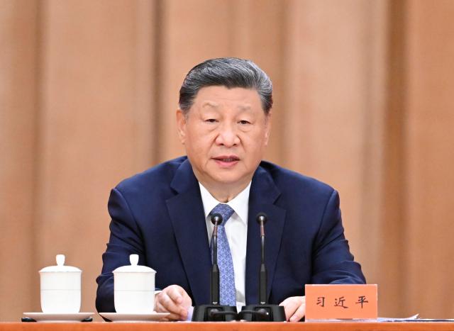 (260708) -- BEIJING, July 8, 2026 (Xinhua) -- Chinese President Xi Jinping, also general secretary of the Communist Party of China Central Committee and chairman of the Central Military Commission, attends a meeting bringing together the national science and technology award conference, the general assemblies of the members of the Chinese Academy of Sciences (CAS) and the Chinese Academy of Engineering (CAE), and the 11th national congress of the China Association for Science and Technology at the Great Hall of the People in Beijing, capital of China, July 8, 2026. Xi delivered an important speech at the meeting here on Wednesday. (Xinhua/Shen Hong)