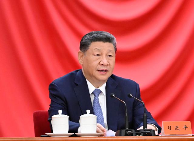 (260708) -- BEIJING, July 8, 2026 (Xinhua) -- Chinese President Xi Jinping, also general secretary of the Communist Party of China Central Committee and chairman of the Central Military Commission, attends a meeting bringing together the national science and technology award conference, the general assemblies of the members of the Chinese Academy of Sciences (CAS) and the Chinese Academy of Engineering (CAE), and the 11th national congress of the China Association for Science and Technology at the Great Hall of the People in Beijing, capital of China, July 8, 2026. Xi delivered an important speech at the meeting here on Wednesday. (Xinhua/Shen Hong)