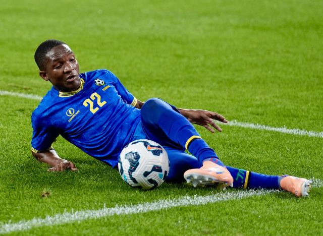 (260708) -- YINCHUAN, July 8, 2026 (Xinhua) -- Bashiri Salum Kibaila of Tanzania U17 national team competes during the CFA Team China International Youth Football Tournament Yinchuan 2026 between Chinese U17 national team and Tanzania U17 national team in Yinchuan, northwest China's Ningxia Hui Autonomous Region, July 8, 2026. (Xinhua/Yang Zhisen)