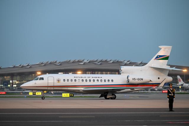 (260708) -- BEIJING, July 8, 2026 (Xinhua) -- President Netumbo Nandi-Ndaitwah of the Republic of Namibia arrives in Beijing, capital of China, July 8, 2026. Namibian President Netumbo Nandi-Ndaitwah arrived here on Wednesday during a state visit to China from July 5 to 11. (Xinhua/Jin Liangkuai)