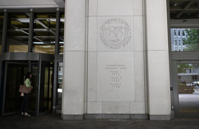 (260708) -- WASHINGTON, July 8, 2026 (Xinhua) -- Photo taken on July 8, 2026 shows the International Monetary Fund (IMF) Headquarters in Washington, D.C., the United States. The International Monetary Fund on Wednesday projected that global growth will slow to 3.0 percent in 2026 before recovering to 3.4 percent in 2027. (Xinhua/Li Rui)