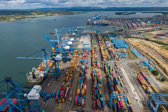 (260709) -- MOMBASA, July 9, 2026 (Xinhua) -- A drone photo taken on July 8, 2026 shows a view of the Port of Mombasa in Mombasa, Kenya.
  The Port of Mombasa, located on Kenya's southeastern coast along the Indian Ocean, is the largest port in East Africa. (Xinhua/Xie Jianfei)