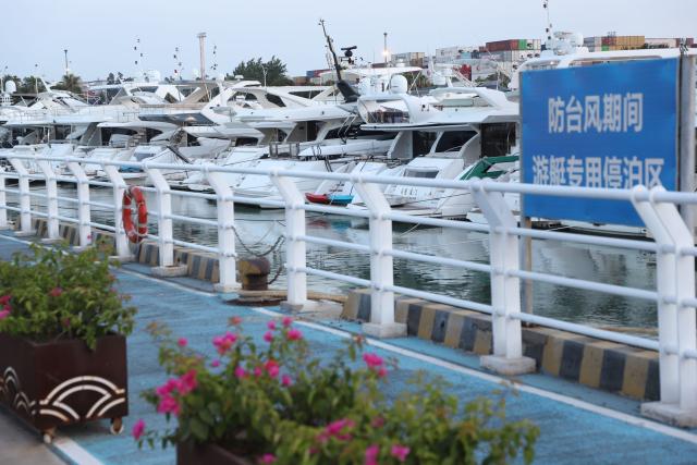 (260709) -- XIAMEN, July 9, 2026 (Xinhua) -- This photo taken on July 9, 2026 shows vessels taking shelter at a port in response to the incoming Typhoon Bavi in Xiamen, southeast China's Fujian Province. China's State Flood Control and Drought Relief Headquarters on Thursday upgraded its emergency response for flood and typhoon control from Level IV to Level III in response to Typhoon Bavi. (Photo by Zeng Demeng/Xinhua)