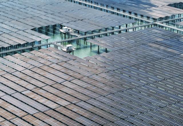 (260709) -- FUZHOU, July 9, 2026 (Xinhua) -- A drone photo taken on July 6, 2026 shows a view of China Three Gorges Corporation's 180 MW Dongshan Xingchen offshore solar farm in Zhangzhou City, southeast China's Fujian Province.
  The province of Fujian is rich in high-quality clean energy resources like wind power, solar energy, hydro power and nuclear power.
   In recent years, Fujian has relied on its local clean energy endowment and geographical advantages to build its smart new power grids and develop the region as a major clean energy hub in southeast China. 
    It has accelerated the construction of power transmission channels, steadily upgraded urban and rural distribution networks, promoted the construction of smart micro-grids, continuously revitalized its clean energy advantages, and consolidated the foundation of energy security through the construction of smart new power grids. (Xinhua/Lin Shanchuan)