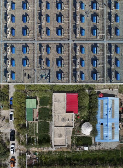 (260709) -- TAXKORGAN, July 9, 2026 (Xinhua) -- This combo photo shows an aerial view of the village at the relocation site right after Duri Jarman resettled in Taxkorgan Tajik Autonomous County, northwest China's Xinjiang Uygur Autonomous Region, Nov. 19, 2018 (above, drone photo) and an aerial view of the lush courtyard of Duri Jarman in Taxkorgan Tajik Autonomous County, northwest China's Xinjiang Uygur Autonomous Region, June 30, 2026 (below, drone photo). This summer, happiness filled the air around the home of herdsman Duri Jarman. His youngest son Nurkerim tied the knot with his beloved woman. Weddings of the Tajik ethnic group usually last three days. Inscribed on the national intangible cultural heritage list in 2008, the wedding customs of the Tajik ethnic group maintain unique traditions and are always described as festivals of music, dance and food to showcase the resplendent newlyweds and their propitious marriage.
  In Aimin Village, this wedding also serves as a vivid epitome of the eight-year transformative leap brought by the poverty alleviation relocation program.
  In the winter of 2018, Jarman and his family benefited from the relocation policy for poverty alleviation and settled in Aimin Village. They gradually adapted to the changes, enjoying a new life different from that of their ancestors. Jarman ran a small grocery store with Nurkerim, while his eldest and second sons both landed stable new jobs. Nurkerim also bought a pickup truck to run a transport business. It was this business that brought him together with his wife. For this family, the relocation is not only an opportunity for development, but also a path leading to happiness.
  Over the past eight years, Jarman has expanded his courtyard and planted saplings year after year. His small yard, where not a single tree used to grow, is now shaded by lush, thriving woods. As relocation sites of the poverty alleviation relocation program, Aimin Village and neighboring Fumin Village are now home to 321 households, with at least one person employed per household on average. (Xinhua/Hu Huhu)