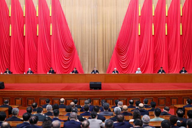 (260709) -- BEIJING, July 9, 2026 (Xinhua) -- Chinese Vice Premier Ding Xuexiang, also a member of the Standing Committee of the Political Bureau of the Communist Party of China Central Committee, speaks at the second plenary session of the academician general assemblies of the Chinese Academy of Sciences and the Chinese Academy of Engineering, in Beijing, capital of China, July 9, 2026. (Xinhua/Liu Bin)