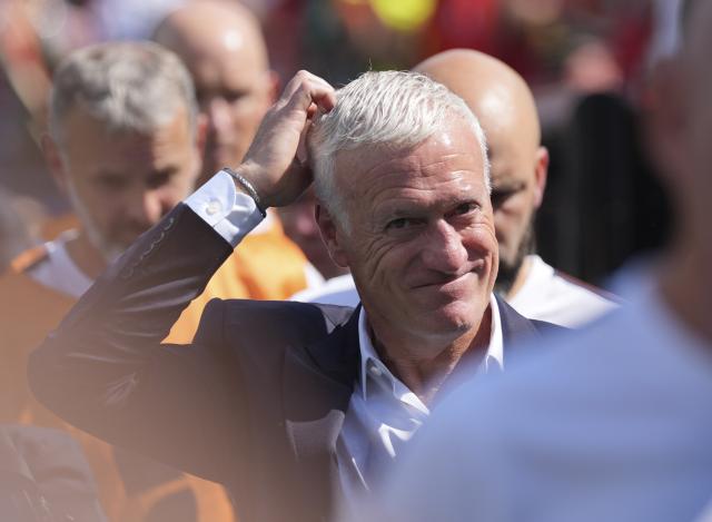 (260710) -- BOSTON, July 10, 2026 (Xinhua) -- Didier Deschamps, head coach of France reacts before the quarter final match between France and Morocco at the 2026 FIFA World Cup at Boston Stadium in Boston, the United States, July 9, 2026. (Xinhua/Lui Siu Wai)