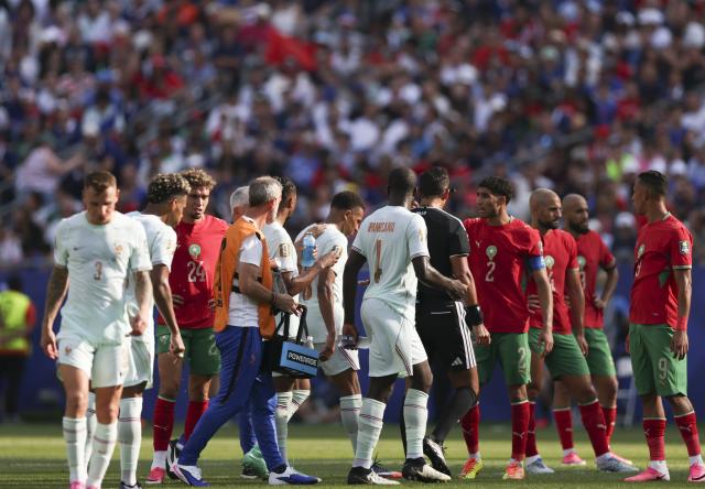 (260710) -- BOSTON, July 10, 2026 (Xinhua) -- Kylian Mbappe (C) of France is substituted off during the quarter final match between France and Morocco at the 2026 FIFA World Cup at Boston Stadium in Boston, the United States, July 9, 2026. (Xinhua/Zhang Chen)