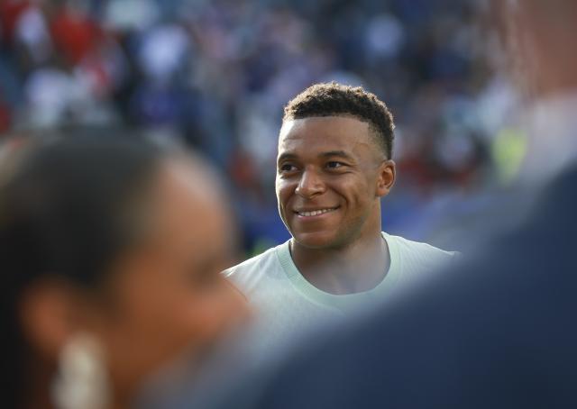 (260710) -- BOSTON, July 10, 2026 (Xinhua) -- Kylian Mbappe of France reacts after the quarter final match between France and Morocco at the 2026 FIFA World Cup at Boston Stadium in Boston, the United States, July 9, 2026. (Xinhua/Hu Xingyu)