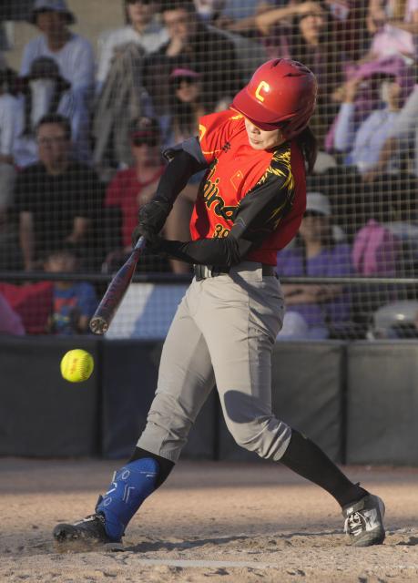 (260710) -- SURREY, July 10, 2026 (Xinhua) -- Xie Jiaxin of China competes during a round-robin match between China and Canada at the 2026 Canada Cup International Softball Championship in Surrey, British Columbia, Canada, July 9, 2026. (Photo by Liang Sen/Xinhua)