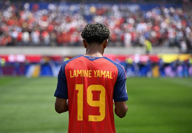 (260711) -- LOS ANGELES, July 11, 2026 (Xinhua) -- Lamine Yamal of Spain reacts before the quarter final match between Spain and Belgium at the 2026 FIFA World Cup at Los Angeles Stadium in Los Angeles, the United States, July 10, 2026. (Xinhua/Wu Xiaoling)