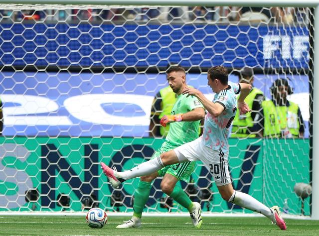 (260711) -- LOS ANGELES, July 11, 2026 (Xinhua) -- Unai Simon (L), goalkeeper of Spain vies with Hans Vanaken of Belgium during the quarter final match between Spain and Belgium at the 2026 FIFA World Cup at Los Angeles Stadium in Los Angeles, the United States, July 10, 2026. (Xinhua/Bai Xuefei)