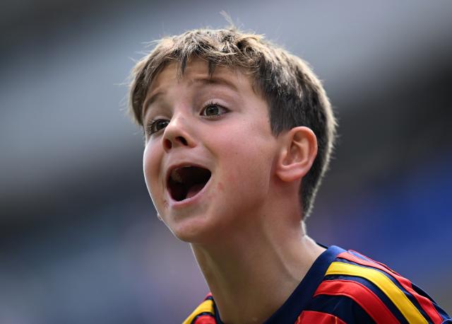 (260711) -- LOS ANGELES, July 11, 2026 (Xinhua) -- A fan of Spain reacts during the quarter final match between Spain and Belgium at the 2026 FIFA World Cup at Los Angeles Stadium in Los Angeles, the United States, July 10, 2026. (Xinhua/Wu Xiaoling)