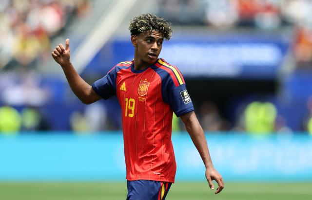 (260711) -- LOS ANGELES, July 11, 2026 (Xinhua) -- Lamine Yamal of Spain reacts during the quarter final match between Spain and Belgium at the 2026 FIFA World Cup at Los Angeles Stadium in Los Angeles, the United States, July 10, 2026. (Xinhua/Bai Xuefei)