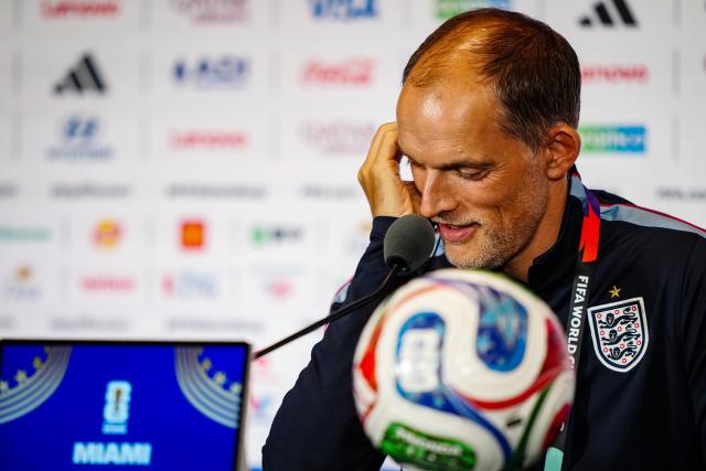 (260711) -- MIAMI, July 11, 2026 (Xinhua) -- Thomas Tuchel, head coach of England, attends a press conference ahead of quarterfinal between Norway and England at the 2026 FIFA World Cup in Miami, the United States, July 10, 2026. (Xinhua/Jia Haocheng)