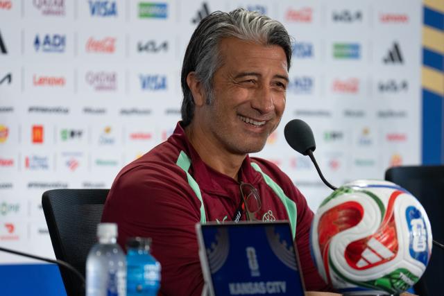(260711) -- KANSAS CITY, July 11, 2026 (Xinhua) -- Murat Yakin, head coach of Switzerland, attends a press conference ahead of the quarterfinal between Argentina and Switzerland at the 2026 FIFA World Cup in Kansas City, the United States, on July 10, 2026. (Xinhua/Xiao Yijiu)