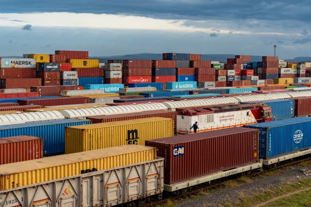 (260713) -- MOMBASA, July 13, 2026 (Xinhua) -- This photo taken on July 10, 2026 shows a cargo train on the Mombasa-Nairobi Standard Gauge Railway (SGR) entering Port Reitz Station in Mombasa, Kenya.
  Effective May 1, China has implemented a zero-tariff policy on products from 53 African countries with which it maintains diplomatic relations.
  According to the Africa Star Railway Operation Company, Kenya's Standard Gauge Railway (SGR) operated a total of 3,931 freight trains in the first half of 2026, transporting 4.278 million tonnes of cargo, with average daily cargo volume up 12.3 percent year on year. Container shipments from Nairobi to Mombasa rose sharply in May and June following the implementation of the zero-tariff policy, increasing by about 44 percent compared with the average monthly volume recorded earlier this year. (Xinhua/Xie Jianfei)