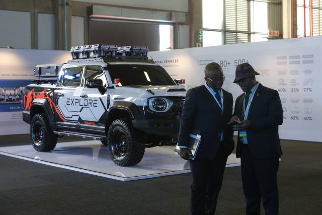 (260713) -- PRETORIA, July 13, 2026 (Xinhua) -- A Chery vehicle is pictured at the display area of Chery's manufacturing plant in Pretoria, South Africa, July 3, 2026.
  TO GO WITH XINHUA HEADLINES ON JULY 13, 2026. (Xinhua/Chen Wei)