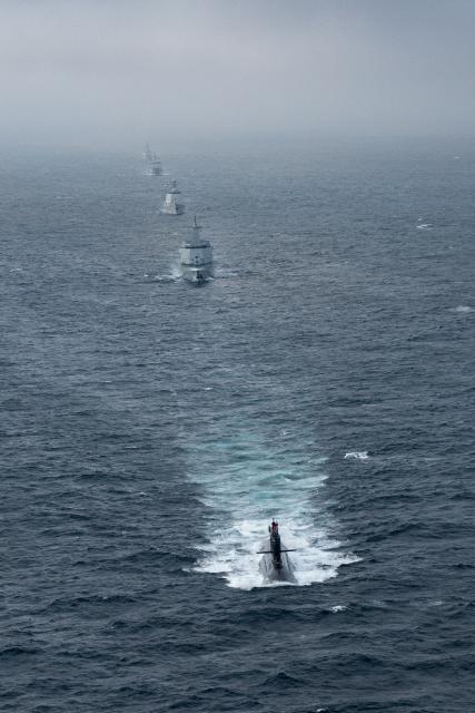(260713) -- QINGDAO, July 13, 2026 (Xinhua) -- Chinese naval vessels sail in formation towards the designated sea area during the maritime phase of the "Joint Sea-2026" exercise between China and Russia, July 10, 2026. The "Joint Sea-2026" exercise between China and Russia concluded at a military port in Qingdao in east China's Shandong Province Monday, with all planned exercise missions finished.
   Launched on July 6, the "Joint Sea-2026" is the twelfth in the series dating back to 2012. (Photo by Cheng Jiahao/Xinhua)