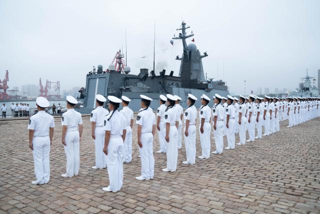 (260713) -- QINGDAO, July 13, 2026 (Xinhua) -- This photo taken on July 13, 2026 shows the conclusion ceremony of the "Joint Sea-2026" exercise between China and Russia at a military port in Qingdao, east Chinese Shandong Province. The "Joint Sea-2026" exercise between China and Russia concluded at a military port in Qingdao in east China's Shandong Province Monday, with all planned exercise missions finished.
   Launched on July 6, the "Joint Sea-2026" is the twelfth in the series dating back to 2012. (Xinhua/Li Jie)