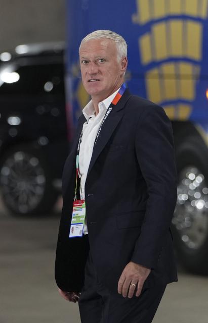 (260715) -- DALLAS, July 15, 2026 (Xinhua) -- Didier Deschamps, head coach of France arrives before the semifinal match between France and Spain at the 2026 FIFA World Cup at Dallas Stadium in Dallas, the United States, July 14, 2026. (Xinhua/Huang Zongzhi)