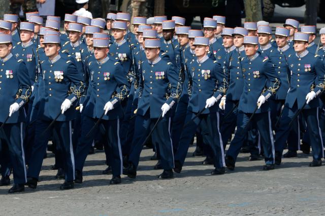 (260714) -- PARIS, July 14, 2026 (Xinhua) -- Participants attend the annual Bastille Day military parade in Paris, France, on July 14, 2026. (Photo by Henri Szwarc/Xinhua)
