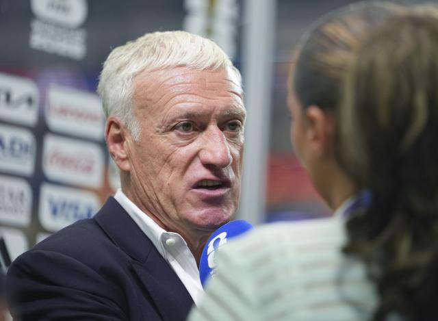 (260715) -- DALLAS, July 15, 2026 (Xinhua) -- Didier Deschamps, head coach of France, is interviewed after the semifinal match between France and Spain at the 2026 FIFA World Cup at Dallas Stadium in Dallas, the United States, July 14, 2026. (Xinhua/Huang Zongzhi)