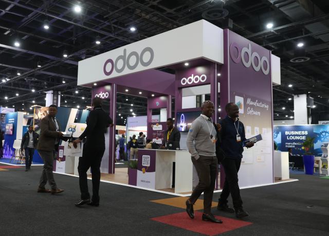 (260715) -- JOHANNESBURG, July 15, 2026 (Xinhua) -- People visit the exhibition area of the 2026 Manufacturing Indaba in Johannesburg, South Africa, July 14, 2026. Government officials, manufacturers, and investors have called for stronger investment, deeper regional integration, and closer public-private collaboration to accelerate Africa's industrialization at the 2026 Manufacturing Indaba in Johannesburg, South Africa's economic hub.
   TO GO WITH "Roundup: Manufacturing Indaba spotlights investment, regional integration for Africa's industrialization" (Xinhua/Chen Wei)