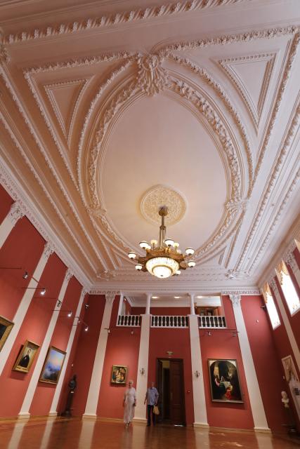 (260715) -- MOSCOW, July 15, 2026 (Xinhua) -- People visit an art museum in Yaroslavl, Russia, July 10, 2026. Russia's "Golden Ring" is a cultural and tourism route surrounding the capital of Moscow, which brings the history and culture, architectural art, folk customs and natural scenery of Russia to its viewers. (Xinhua/Zheng Yue)