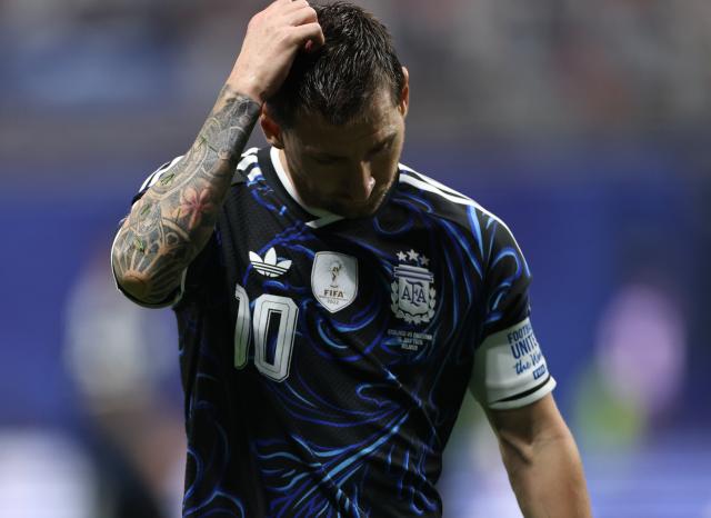 (260716) -- ATLANTA, July 16, 2026 (Xinhua) -- Lionel Messi of Argentina reacts during the semifinal match between Argentina and England at the 2026 FIFA World Cup at Atlanta Stadium in Atlanta, the United States, July 15, 2026. (Xinhua/Li Ming)