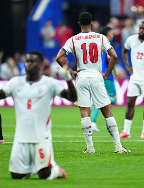 (260716) -- ATLANTA, July 16, 2026 (Xinhua) -- Jude Bellingham of England reacts after the semifinal match between Argentina and England at the 2026 FIFA World Cup at Atlanta Stadium in Atlanta, the United States, July 15, 2026. (Xinhua/Jia Haocheng)