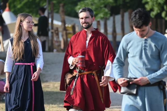 (260718) -- GRUNWALD, July 18, 2026 (Xinhua) -- People gather during the Grunwald Days festival in Grunwald, Poland, on July 17, 2026. The annual Grunwald Days festival commemorates the Battle of Grunwald in 1410, which is regarded as one of the most important battles in Polish history. The festival runs from Wednesday through Sunday this year. (Photo by Alexey Vitvitsky/Xinhua)