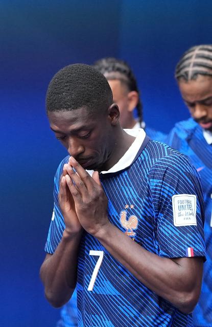(260719) -- MIAMI, July 19, 2026 (Xinhua) -- Ousmane Dembele of France enters the pitch for the bronze final match between France and England at the 2026 FIFA World Cup in Miami, the United States, July 18, 2026. (Xinhua/Hu Xingyu)