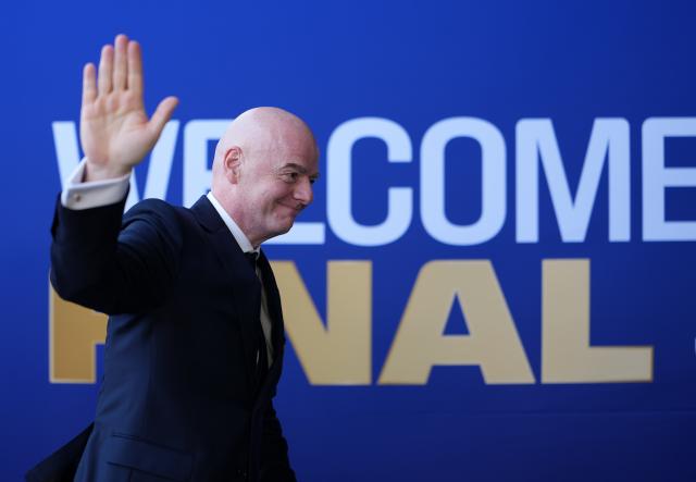 (260720) -- NEW JERSEY, July 20, 2026 (Xinhua) -- FIFA President Gianni Infantino is seen prior to the final match between Spain and Argentina at the 2026 FIFA World Cup at the New York New Jersey Stadium, the United States, July 19, 2026. (Xinhua/Huang Zongzhi)