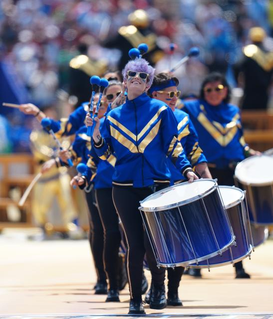 (260720) -- NEW JERSEY, July 20, 2026 (Xinhua) -- Actors perform before the final match between Spain and Argentina at the 2026 FIFA World Cup at the New York New Jersey Stadium, the United States, July 19, 2026. (Xinhua/Jia Haocheng)