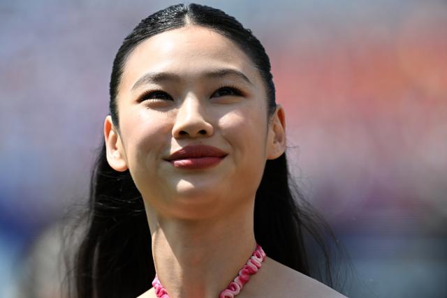 (260720) -- NEW JERSEY, July 20, 2026 (Xinhua) -- Actress Jung Ho-yeon is seen before the final match between Spain and Argentina at the 2026 FIFA World Cup at the New York New Jersey Stadium, the United States, July 19, 2026. (Xinhua/Wu Xiaoling)