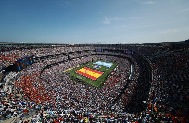 (260720) -- NEW JERSEY, July 20, 2026 (Xinhua) -- Photo taken on July 19, 2026 shows the general view of the New York New Jersey Stadium before the final match between Spain and Argentina at the 2026 FIFA World Cup in the United States. (Xinhua/Hu Xingyu)