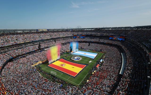 (260720) -- NEW JERSEY, July 20, 2026 (Xinhua) -- Photo taken on July 19, 2026 shows the general view of the New York New Jersey Stadium before the final match between Spain and Argentina at the 2026 FIFA World Cup in the United States. (Xinhua/Hu Xingyu)