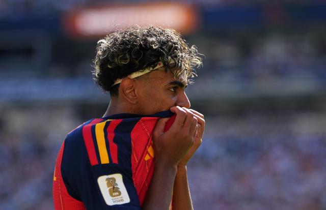 (260720) -- NEW JERSEY, July 20, 2026 (Xinhua) -- Lamine Yamal of Spain reacts during the final match between Spain and Argentina at the 2026 FIFA World Cup at the New York New Jersey Stadium, the United States, July 19, 2026. (Xinhua/Huang Zongzhi)
