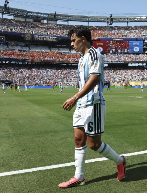 (260720) -- NEW JERSEY, July 20, 2026 (Xinhua) -- Mikel Merino of Spain reacts during the final match between Spain and Argentina at the 2026 FIFA World Cup at the New York New Jersey Stadium, the United States, July 19, 2026. (Xinhua/Li Ming)
