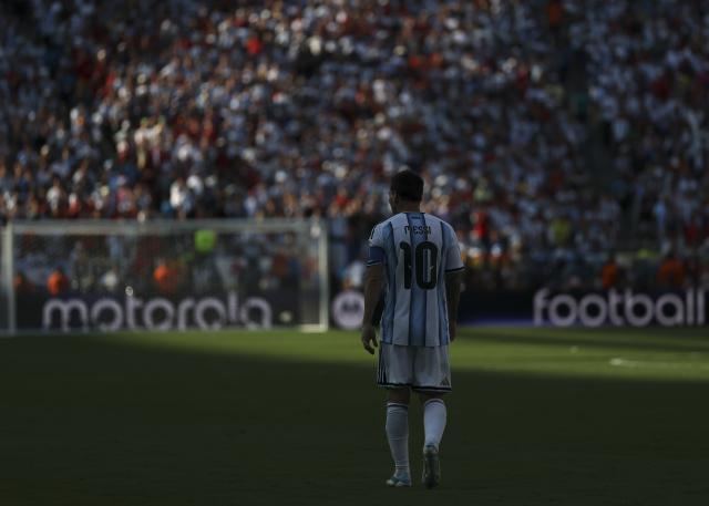 (260720) -- NEW JERSEY, July 20, 2026 (Xinhua) -- Lionel Messi of Argentina reacts during the final match between Spain and Argentina at the 2026 FIFA World Cup at the New York New Jersey Stadium, the United States, July 19, 2026. (Xinhua/Li Ming)